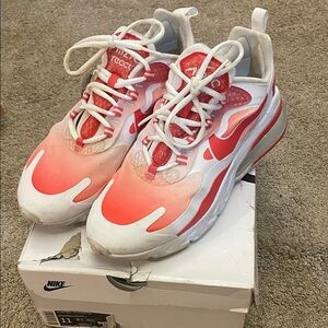 Women’s Nike White and Coral Air Max 270 React SE